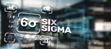 Six Sigma. Innovation technology concept. Universal backgroundの写真素材