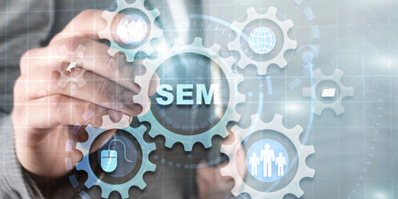 SEM Search Engine Optimization Traffic Website Internet Business Technology Communication Conceptの写真素材
