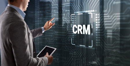 CRM Customer Relationship Management Business Internet Technology Conceptの写真素材