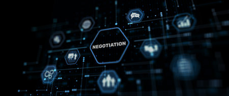 Business partners negotiation at meeting. Business abstract conceptの写真素材