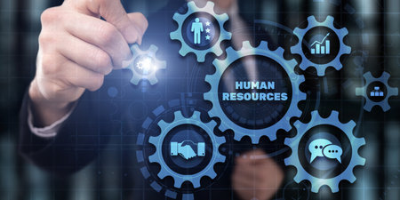 HR management, Human Resources. Recruitment technology and network conceptの写真素材