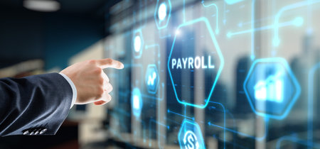 Payroll Business finance technology concept on virtual screenの写真素材