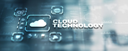 Cloud computing technology business network conceptの写真素材