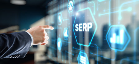 SERP. Search Engine Results Page. Search terms conceptの写真素材