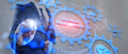 HR management, Human Resources. Recruitment technology and network conceptの写真素材