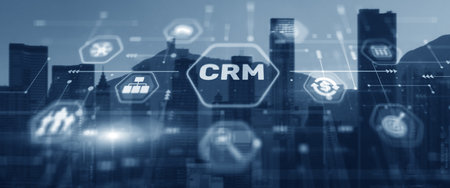 CRM Customer relationship management automation system software Businessの写真素材