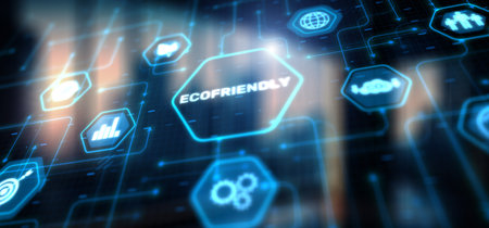 Eco friendly background. Earth energy concept. Mixed Mediaの写真素材
