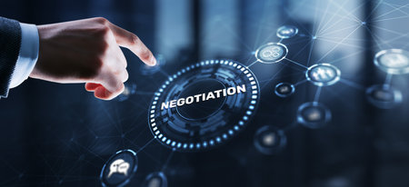 Negotiations and discussion of business strategiesの写真素材