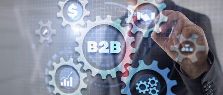 B2B. Business To Business Marketing Company Industry. Gears iconの写真素材