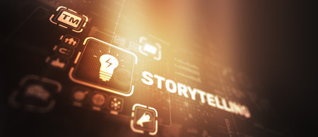 Storytelling. Marketing tool. Product or brand values through storiesの写真素材