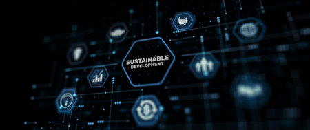 Green technology. Sustainable development goals. SDGの写真素材