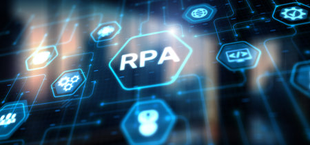 RPA Robotic Process Automation. Big data and business conceptの写真素材
