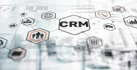 CRM Customer Relationship Management. Communication and planning software conceptの写真素材