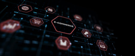 E-commerce Global Business Digital Marketing mixed mediaの写真素材