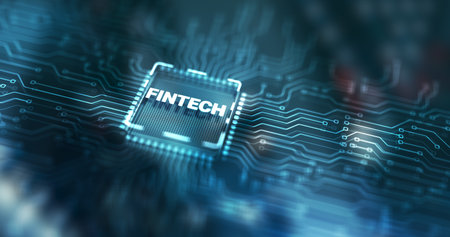 Fintech financial technology digital money internet banking conceptの写真素材