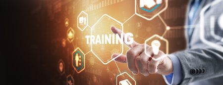 Training Webinar E-learning. Financial technology and communication conceptの写真素材