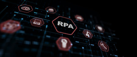 RPA Robotic Process Automation. Big data and business conceptの写真素材