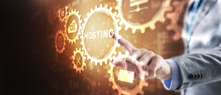 Hosting Cloud and edge computing technology concepts. Mixed Mediaの写真素材