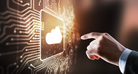 Cloud Computing Concept. Business click iconの写真素材