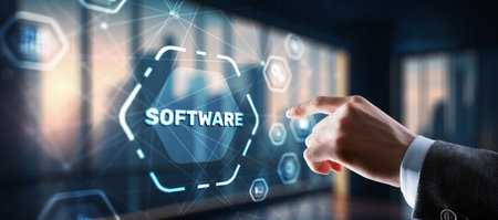 Software development. Internet network technology conceptの写真素材