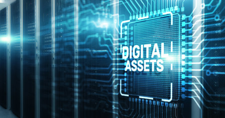 Digital asset management, Document imaging. Enterprise content management. 3d Electronic Circuit Board Chipの写真素材