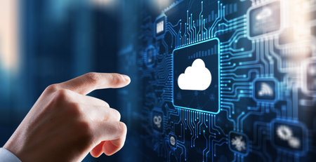 Cloud Computing Concept. Business click iconの写真素材