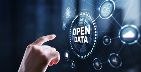 Open data api internet technology concept. Online documentation databaseの写真素材