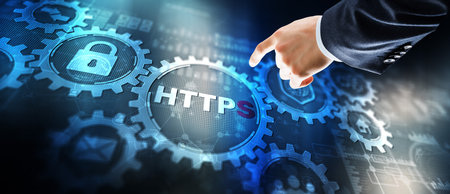 HTTPS. New HyperText Transfer Protocol Secure 2024. Web Internet conceptの写真素材