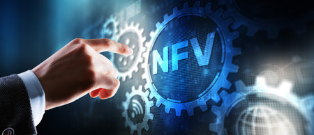 Network functions virtualization. NTV Technology cloud conceptの写真素材