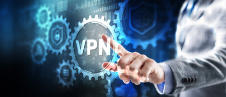 VPN network security internet privacy encryption concept. Protect data informationの写真素材