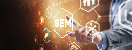 SEM Search Engine Marketing. Digital marketing, Online advertisingの写真素材