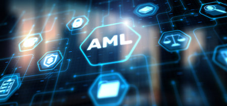 AML Anti Money Laundering Financial Bank Abstract Business Technology Conceptの写真素材