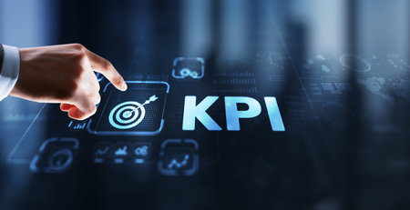KPI Key Performance Indicator Business Internet Technology Concept on Virtual Screenの写真素材