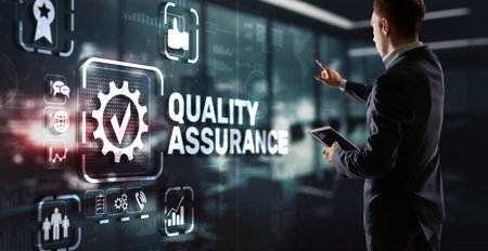 Quality Assurance ISO DIN Service Guarantee Standard Retail Conceptの写真素材