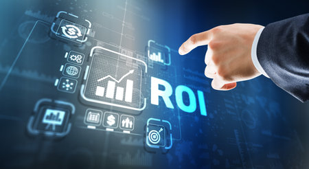 Roi Return On Investment Business Technology Analysis Finance Conceptの写真素材