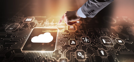 Cloud Computing Concept. Business click iconの写真素材