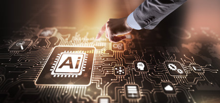 AI Artificial Intelligence concept. Technology learningの写真素材