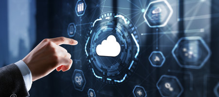 Cloud Computing Concept. Business click iconの写真素材