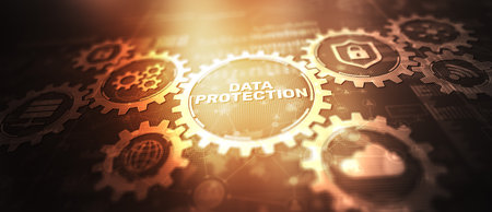 Data protection information privacy cyber security conceptの写真素材