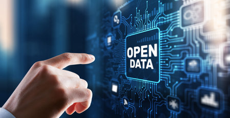 Open data api internet technology concept. Online documentation databaseの写真素材
