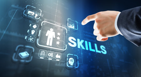 Skills Learning Personal development Finance Competency Business conceptの写真素材