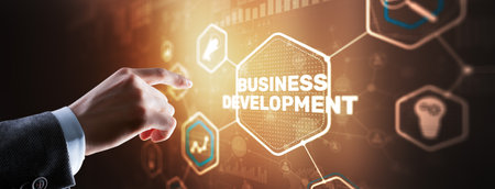 Business Development. Financial Plan Strategy Development Process Graphic 3D Conceptの写真素材