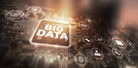 Big Data Business Analytics Technology Computing Artificial Intelligence machine learning conceptの写真素材