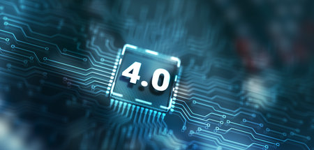 Smart industry 4.0. Industrial and technology innovation. Modernization and automation conceptの写真素材