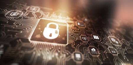 Cyber Security Data Protection Technology concept. Firewall from hacker attackの写真素材