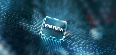 Fintech financial technology digital money internet banking conceptの写真素材