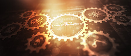 Digital transformation strategy. Business processes internet and cloud computingの写真素材