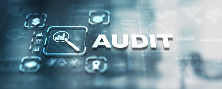 Audit business technology concept. Examination and evaluation of the financial statement of an organizationの写真素材