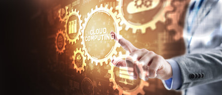 Cloud connection technology. Data transfer computing technologyの写真素材