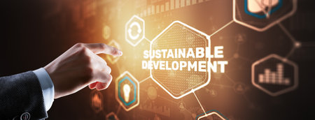 Sustainable development, ecology and environment protection concept. Renewable energy and natural resourcesの写真素材